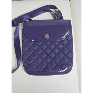 Knomo London Marina Quilted Tote Bag Crossbody Purse Purple Cottage Coquette
